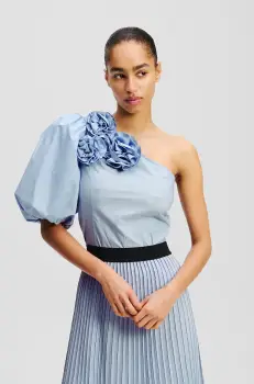 Karl Lagerfeld bluza din bumbac femei, uni, A2W11008 imagine