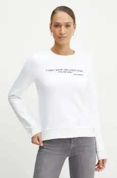Karl Lagerfeld bluza femei, culoarea alb, cu imprimeu, A1W20038 imagine