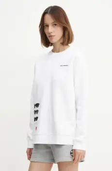 Karl Lagerfeld bluza femei, culoarea alb, cu imprimeu, A1W20076 imagine