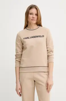 Karl Lagerfeld bluza femei, culoarea bej, cu imprimeu, A2W20066 imagine