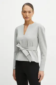 Karl Lagerfeld bluza femei, culoarea gri, uni, A1W20047 imagine