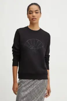 Karl Lagerfeld bluza femei, culoarea negru, cu imprimeu, 246W1817 imagine