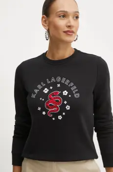 Karl Lagerfeld bluza femei, culoarea negru, cu imprimeu, A1W20053 imagine