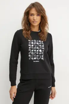 Karl Lagerfeld bluza femei, culoarea negru, cu imprimeu, A1W20079 imagine