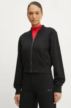 Karl Lagerfeld bluza femei, culoarea negru, neted, A1W20043 imagine