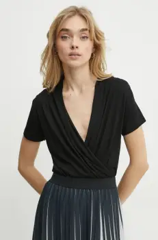 Karl Lagerfeld bluza femei, culoarea negru, uni, A1W17139 imagine