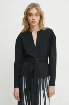 Karl Lagerfeld bluza femei, culoarea negru, uni, A1W20047 imagine