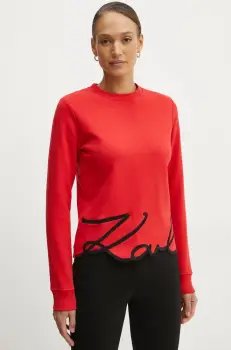 Karl Lagerfeld bluza femei, culoarea rosu, cu imprimeu, A1W20010 imagine