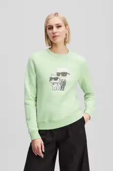 Karl Lagerfeld bluza femei, culoarea verde, cu imprimeu, A1W20081 imagine