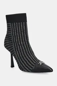 Karl Lagerfeld botine PANDARA II femei, culoarea argintiu, cu toc cui, KL31343 imagine