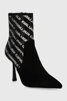 Karl Lagerfeld botine PANDARA II femei, culoarea negru, cu toc cui, KL31354 imagine