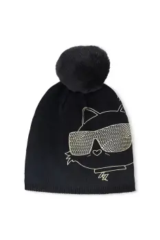 Karl Lagerfeld caciula culoarea negru, Z31008 imagine