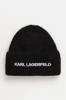 Karl Lagerfeld caciula de lana culoarea negru, de lana, din tricot gros, 246W3411 imagine