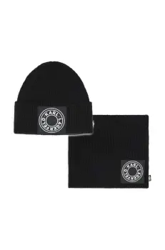 Karl Lagerfeld caciula si sal copii culoarea negru, Z30337 imagine