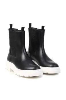 Karl Lagerfeld cizme chelsea din piele pentru copii culoarea negru, Z30308 imagine