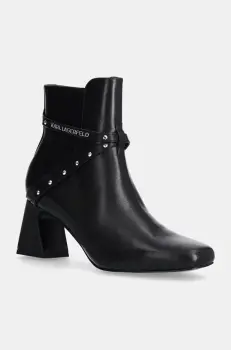 Karl Lagerfeld cizme de piele BEATA femei, culoarea negru, cu toc drept, KL31454 imagine