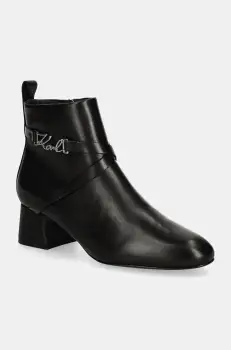 Karl Lagerfeld cizme de piele BONNIE femei, culoarea negru, cu toc drept, KL30354 imagine