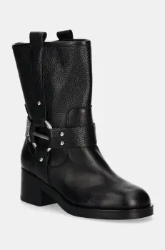 Karl Lagerfeld cizme de piele BROOKLYN femei, culoarea negru, cu toc drept, KL41770 imagine