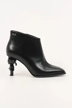 Karl Lagerfeld cizme de piele KARL NFT HEEL culoarea negru, cu toc drept, KL39135 imagine