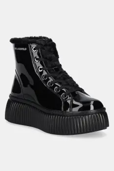 Karl Lagerfeld cizme de piele KREEPER LO culoarea negru, cu platforma, izolare usoara, KL42334 imagine