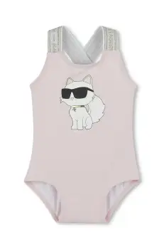Karl Lagerfeld costum de baie dintr-o bucata pentru copii culoarea roz, Z30512 imagine