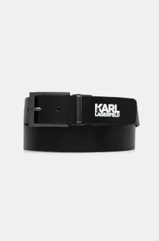 Karl Lagerfeld curea de piele barbati, culoarea negru, 552430.815300 imagine