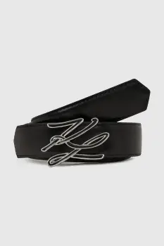 Karl Lagerfeld curea de piele cu doua fete culoarea negru, A4W33022 imagine