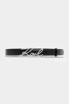 Karl Lagerfeld curea de piele K/SIGNATURE culoarea negru, B1W33101 imagine