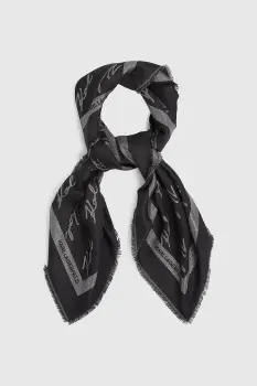 Karl Lagerfeld esarfa cu matase rochie neagra cu model pentru femei A4W33034 imagine