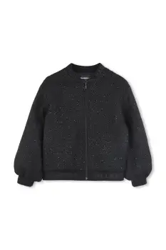 Karl Lagerfeld geaca bomber pentru copii culoarea negru, Z30605 imagine
