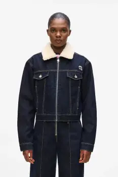 Karl Lagerfeld geaca de blugi din bumbac culoarea bleumarin, de tranzitie, A4W14025 imagine