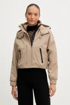 Karl Lagerfeld geaca IKON culoarea bej, de tranzitie, LWEMP606 imagine