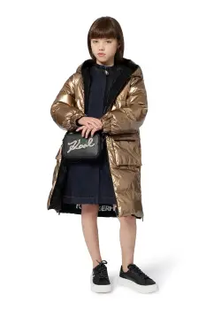 Karl Lagerfeld geaca reversibila pentru copii culoarea auriu, Z30603 imagine