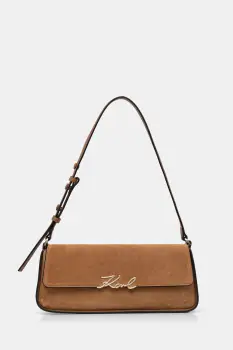 Karl Lagerfeld geanta baguette pentru femei din piele intoarsa K/SIGNATURE imagine