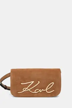 Karl Lagerfeld geanta crossbody pentru femei din piele intoarsa K/SIGNATURE imagine