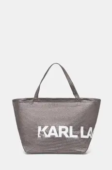 Karl Lagerfeld geanta de bumbac culoarea argintiu, A1W50064 imagine