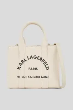 Karl Lagerfeld geanta de bumbac culoarea bej, A3W50118 imagine
