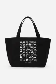 Karl Lagerfeld geanta de bumbac culoarea negru, A2W50023 imagine