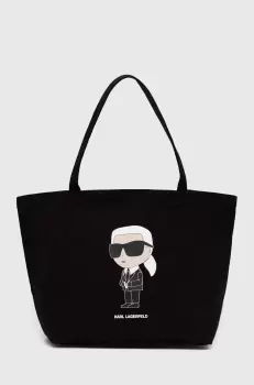 Karl Lagerfeld geanta de bumbac culoarea negru imagine