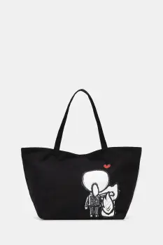 Karl Lagerfeld geanta de bumbac IKON culoarea negru, B1W50052 imagine