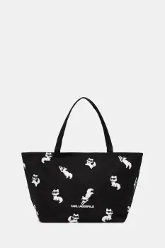 Karl Lagerfeld geanta de bumbac IKON culoarea negru, B1W50053 imagine