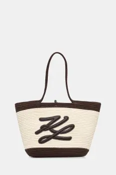 Karl Lagerfeld geanta de bumbac K/AUTOGRAPH culoarea bej, B1W46080 imagine