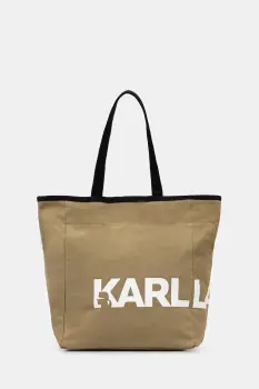 Karl Lagerfeld geanta de bumbac K/ESSENTIAL culoarea verde, B1W50050 imagine