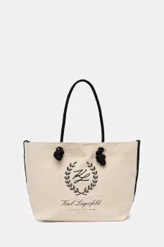 Karl Lagerfeld geanta de bumbac K/HOTEL culoarea bej, B1W46065 imagine