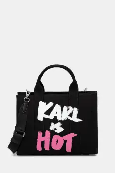 Karl Lagerfeld geanta de bumbac Karl Lagerfeld x Paris Hilton culoarea negru, A4W50075 imagine