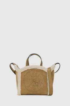 Karl Lagerfeld geanta de mana din piele intoarsa culoarea maro, A4W30087 imagine