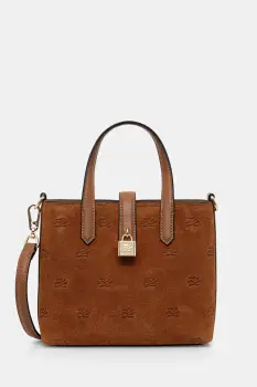 Karl Lagerfeld geanta de mana din piele intoarsa K/AUTOGRAPH culoarea maro, B1W30104 imagine