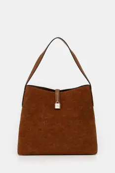 Karl Lagerfeld geanta de mana din piele intoarsa K/AUTOGRAPH culoarea maro, B1W30105 imagine