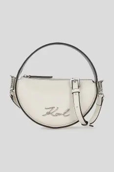 Karl Lagerfeld geanta de piele culoarea alb, A3W30047 imagine