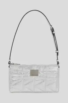 Karl Lagerfeld geanta de piele culoarea argintiu, A3W30311 imagine